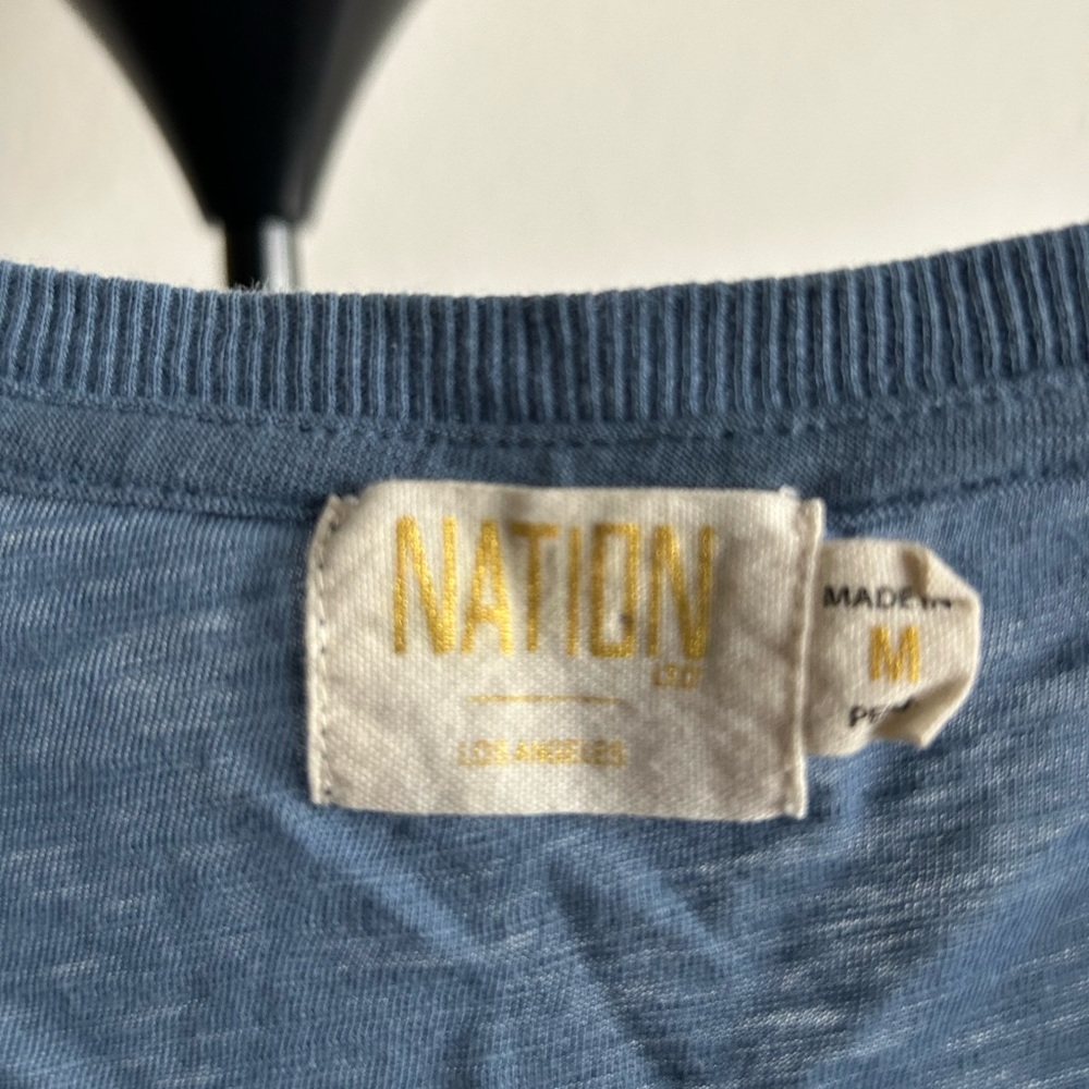 Nation LTD Slate Blue Long Sleeve V-Neck Top - Picture 3 of 7